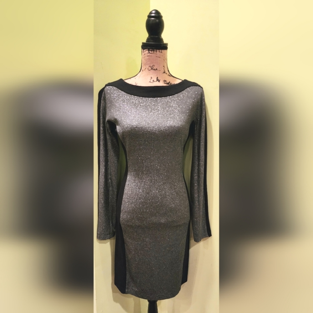 BCBG MaxAzria, Silver & Black, Size 8
